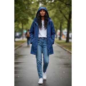 Hunter Brand Navy Blue Water Resistant Jacket New Size Large New